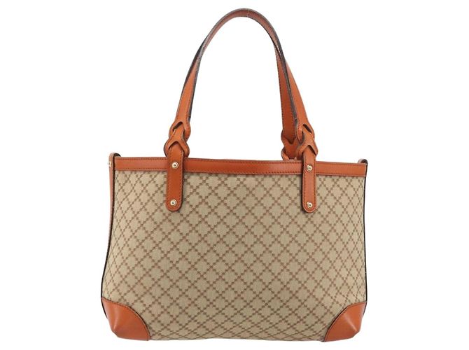Sac Cabas GUCCI Diamante Canvas Beige Silver 269878 Auth 197138 Argenté - vue 13