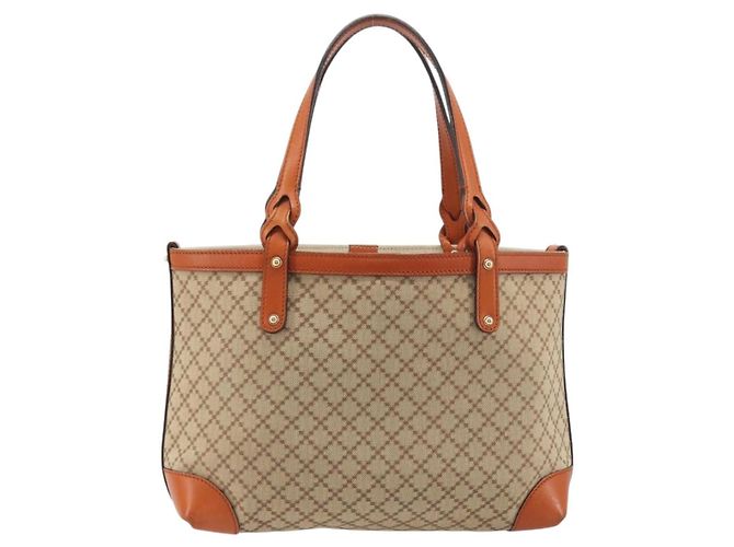 Sac Cabas GUCCI Diamante Canvas Beige Silver 269878 Auth 197138 Argenté - vue 2