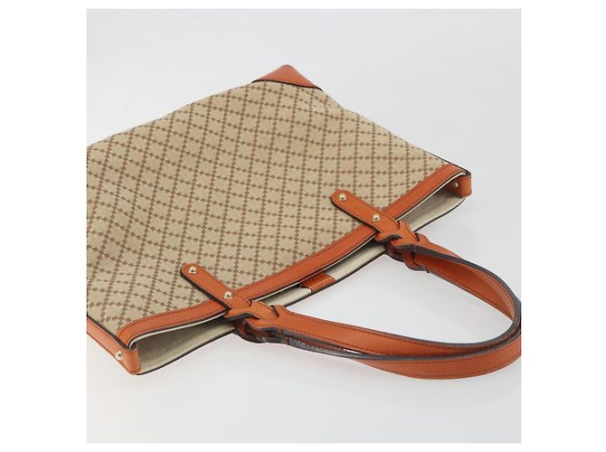 Sac Cabas GUCCI Diamante Canvas Beige Silver 269878 Auth 197138 Argenté - vue 6