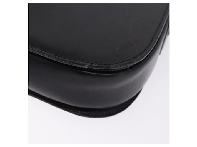 Céline Borsa a tracolla CELINE Horse Carriage in pelle nera e oro Auth 198510 Nero - vista 16