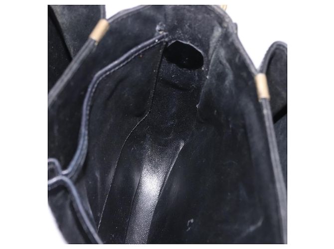 Céline Borsa a tracolla CELINE Horse Carriage in pelle nera e oro Auth 198510 Nero - vista 19