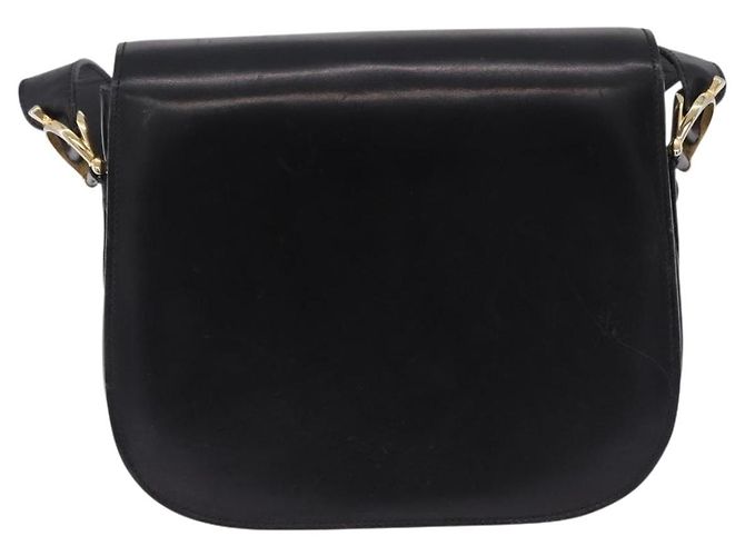 Céline Borsa a tracolla CELINE Horse Carriage in pelle nera e oro Auth 198510 Nero - vista 2