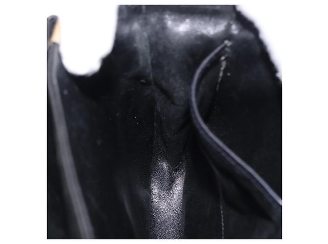 Céline Borsa a tracolla CELINE Horse Carriage in pelle nera e oro Auth 198510 Nero - vista 20