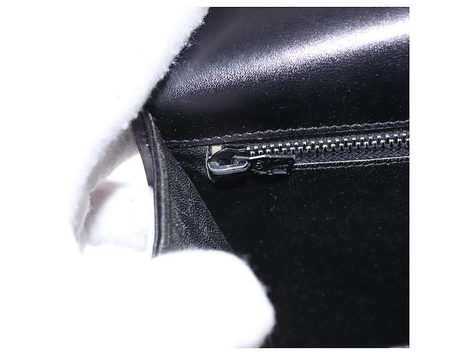 Céline Borsa a tracolla CELINE Horse Carriage in pelle nera e oro Auth 198510 Nero - vista 22