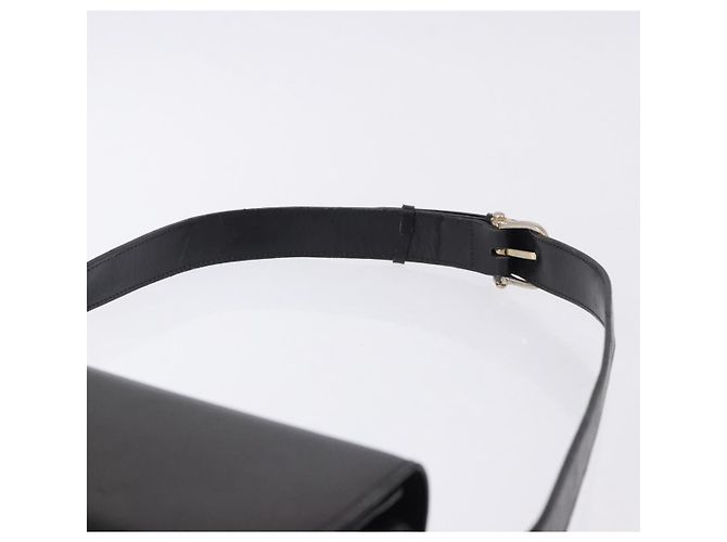 Céline Borsa a tracolla CELINE Horse Carriage in pelle nera e oro Auth 198510 Nero - vista 8