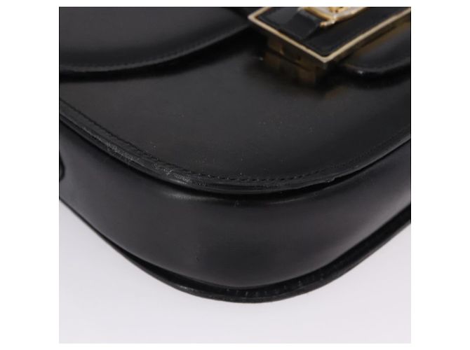 Céline Borsa a tracolla CELINE Horse Carriage in pelle nera e oro Auth 198510 Nero - vista 9
