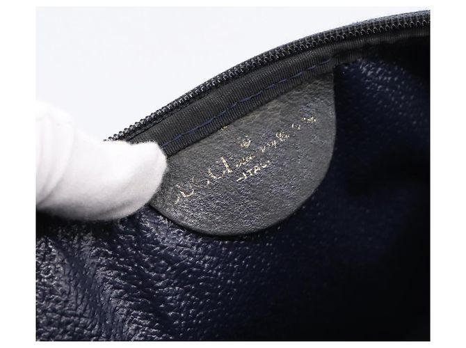 Borsa Clutch GUCCI GG Supreme PVC Leather Navy Gold Tone Auth ep15814 - vista 9