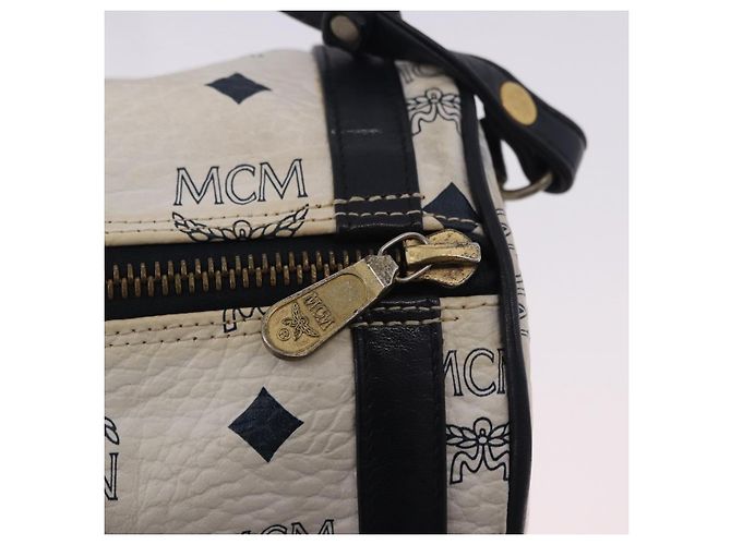Borsa a tracolla MCM Vicetos Logogram PVC White Gold Auth 198277 Bianco D'oro - vista 10