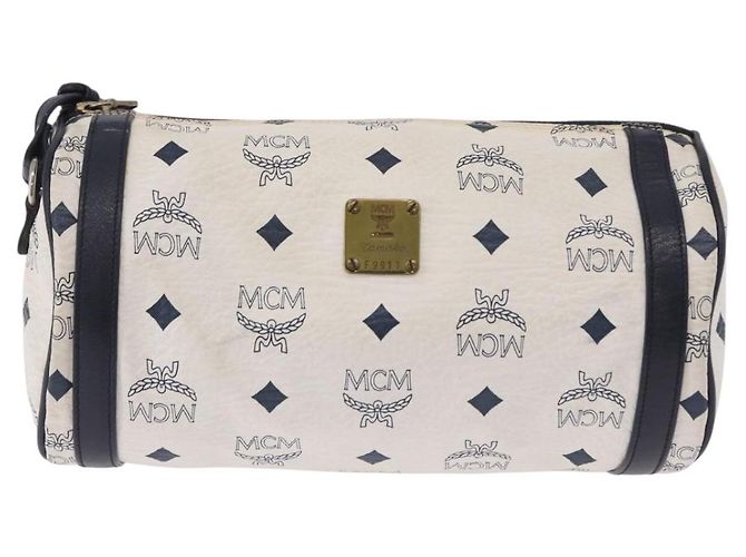 Borsa a tracolla MCM Vicetos Logogram PVC White Gold Auth 198277 Bianco D'oro - vista 13