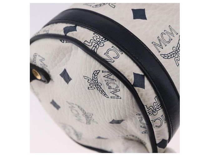 Borsa a tracolla MCM Vicetos Logogram PVC White Gold Auth 198277 Bianco D'oro - vista 16