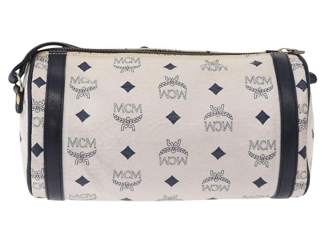 Borsa a tracolla MCM Vicetos Logogram PVC White Gold Auth 198277 Bianco D'oro - vista 2