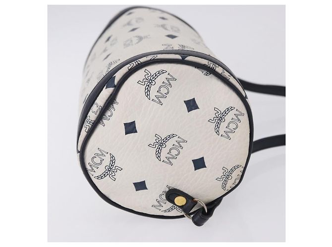 Borsa a tracolla MCM Vicetos Logogram PVC White Gold Auth 198277 Bianco D'oro - vista 3