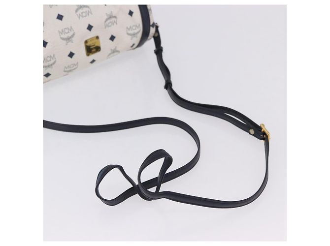 Borsa a tracolla MCM Vicetos Logogram PVC White Gold Auth 198277 Bianco D'oro - vista 7