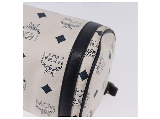 Borsa a tracolla MCM Vicetos Logogram PVC White Gold Auth 198277 Bianco D'oro - vista 9