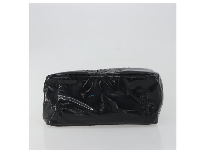 Borsa Tote a catena CHANEL Vernice Nera Argento CC Auth BA14897 Nero - vista 5