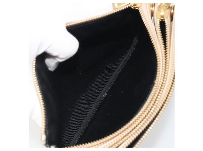 Céline Borsa a tracolla CELINE Trio in pelle beige e oro Auth 198683A D'oro - vista 11