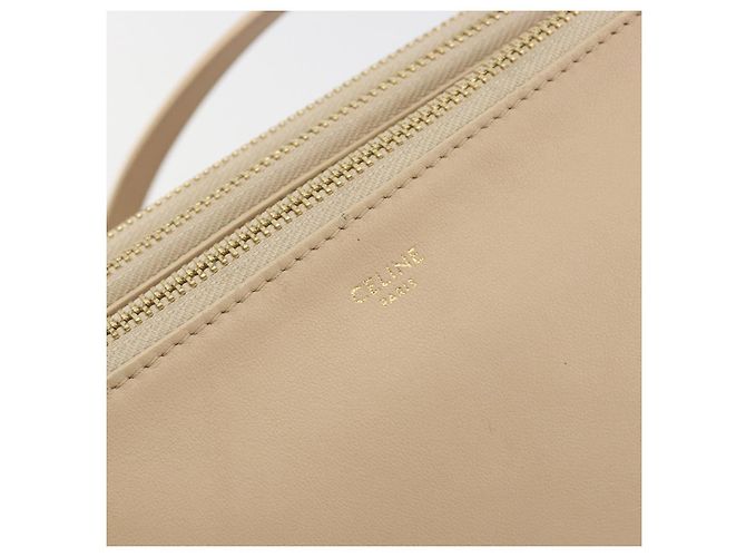 Céline Borsa a tracolla CELINE Trio in pelle beige e oro Auth 198683A D'oro - vista 18