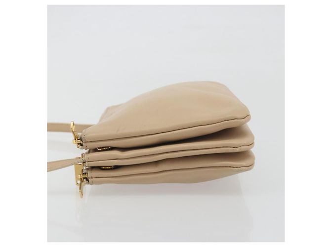 Céline Borsa a tracolla CELINE Trio in pelle beige e oro Auth 198683A D'oro - vista 4