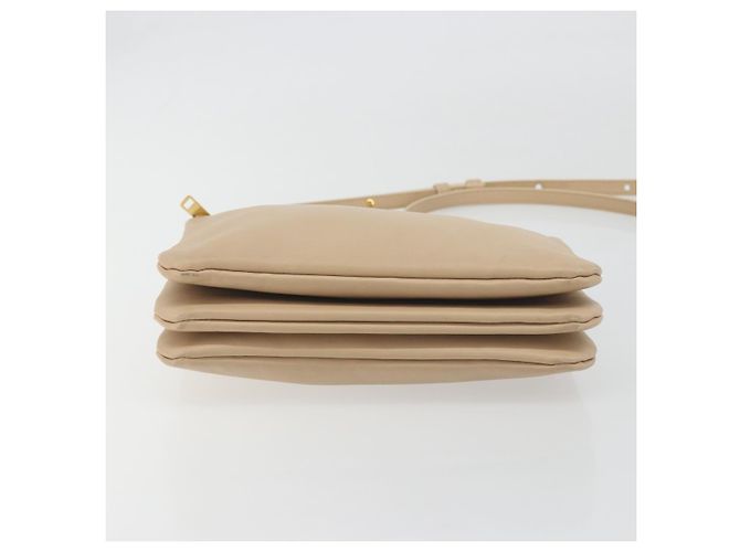 Céline Borsa a tracolla CELINE Trio in pelle beige e oro Auth 198683A D'oro - vista 5