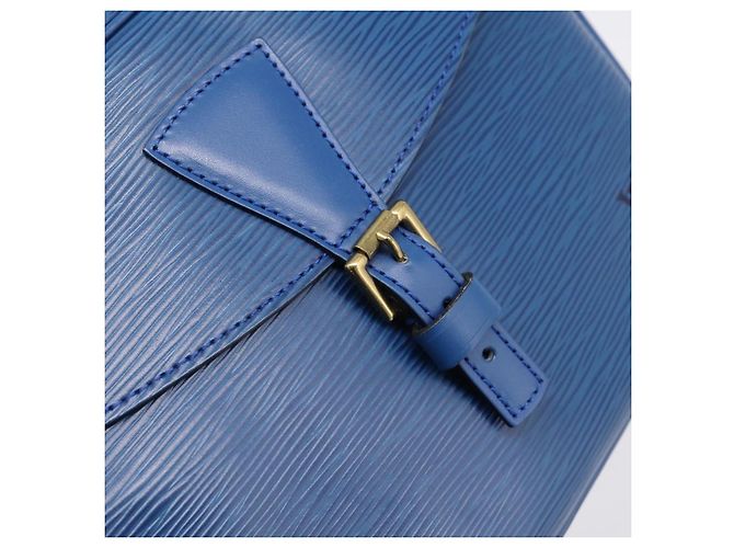 Borsa a tracolla LOUIS VUITTON Epi Jeune Fille MM Toledo Blue M52155 LV Auth ka5770A - vista 19