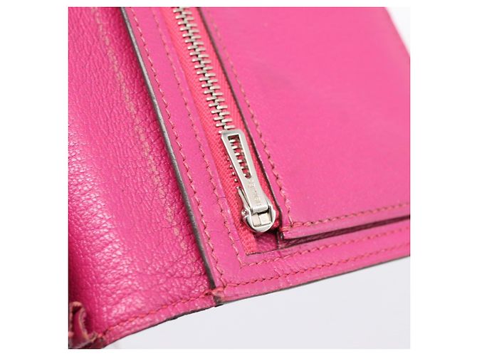 Hermès Portafoglio HERMES Beansufla in pelle rosa argento Auth 198769A - vista 10