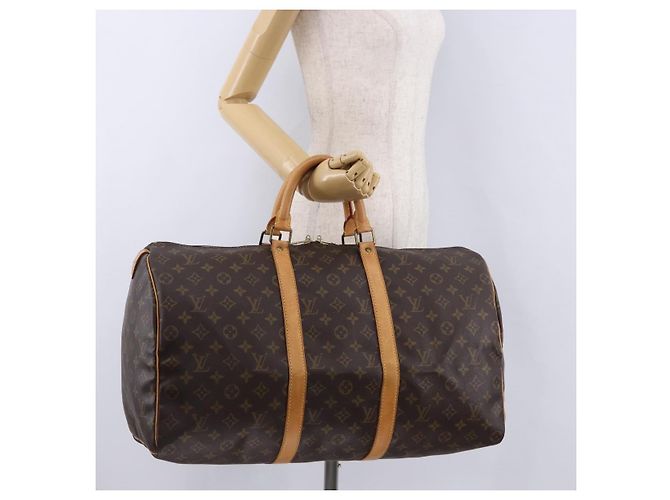 LOUIS VUITTON Monogram Keepall 50 Boston Bag M41426 LV Auth 186662A Monogramma - vista 24