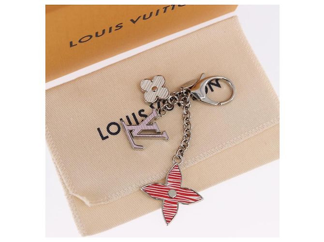 LOUIS VUITTON Bijou Sac Fleur de Epi BB Key Holder metal M64536 LV Auth 198804M Argento - vista 12