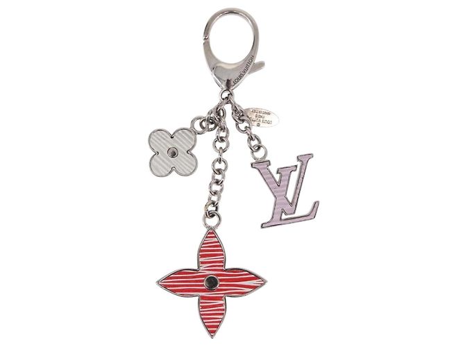LOUIS VUITTON Bijou Sac Fleur de Epi BB Key Holder metal M64536 LV Auth 198804M Argento - vista 13