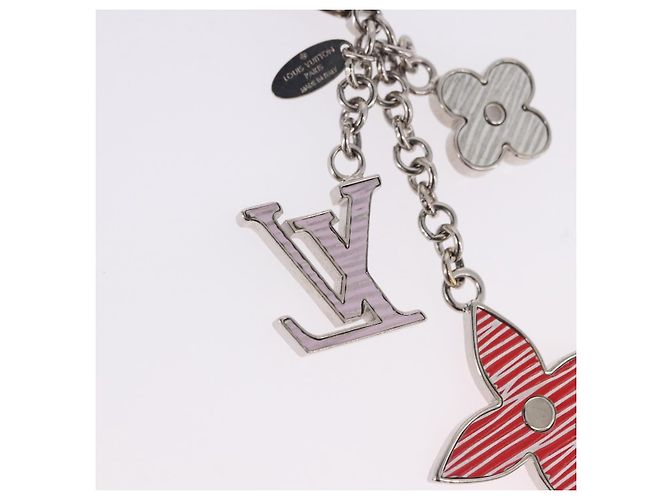 LOUIS VUITTON Bijou Sac Fleur de Epi BB Key Holder metal M64536 LV Auth 198804M Argento - vista 14