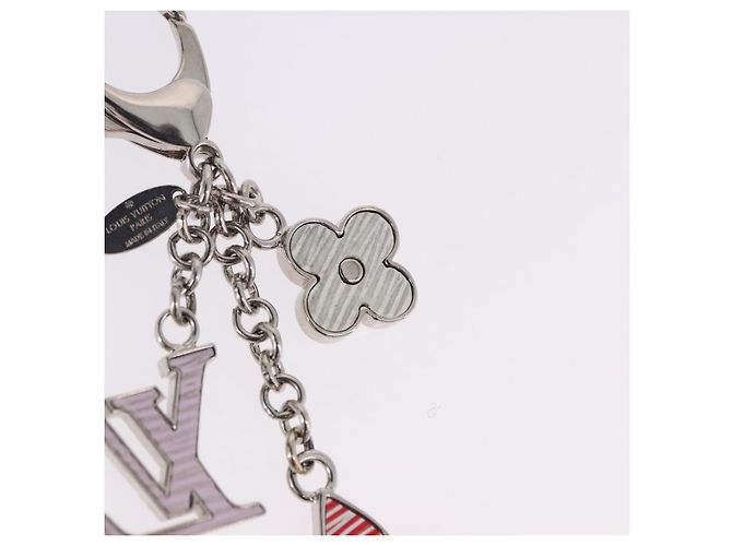 LOUIS VUITTON Bijou Sac Fleur de Epi BB Key Holder metal M64536 LV Auth 198804M Argento - vista 15
