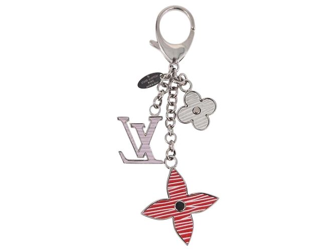 LOUIS VUITTON Bijou Sac Fleur de Epi BB Key Holder metal M64536 LV Auth 198804M Argento - vista 2