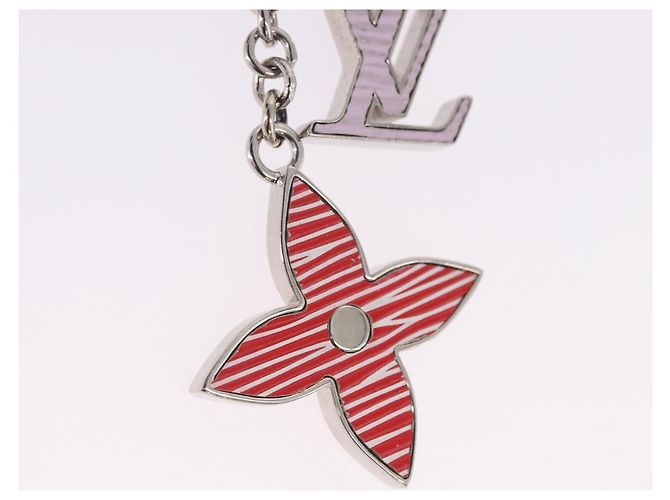 LOUIS VUITTON Bijou Sac Fleur de Epi BB Key Holder metal M64536 LV Auth 198804M Argento - vista 3