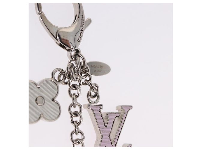 LOUIS VUITTON Bijou Sac Fleur de Epi BB Key Holder metal M64536 LV Auth 198804M Argento - vista 6