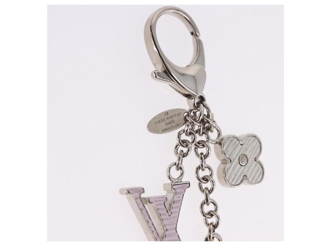 LOUIS VUITTON Bijou Sac Fleur de Epi BB Key Holder metal M64536 LV Auth 198804M Argento - vista 9