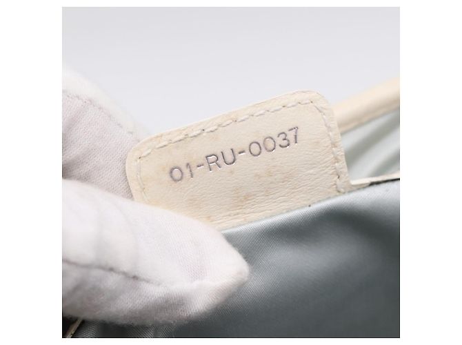 Borsa a Mano Christian Dior Trotter Canvas Romantic PVC Bianco Argento Auth 197513V - vista 11