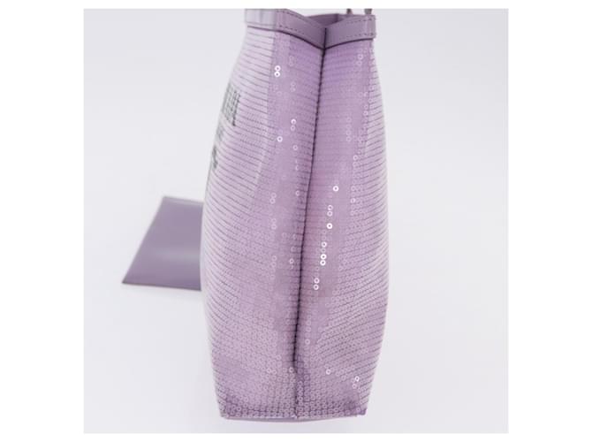 Borsa a mano PRADA Mesh Sequins Purple Silver Auth mr2840 Argento Porpora - vista 4