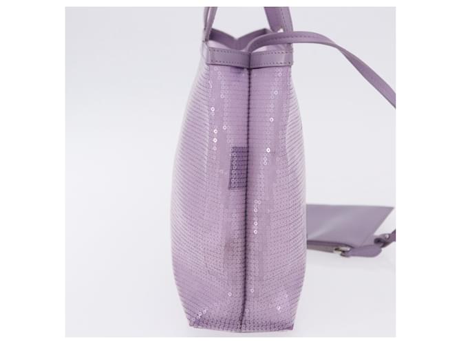 Borsa a mano PRADA Mesh Sequins Purple Silver Auth mr2840 Argento Porpora - vista 5