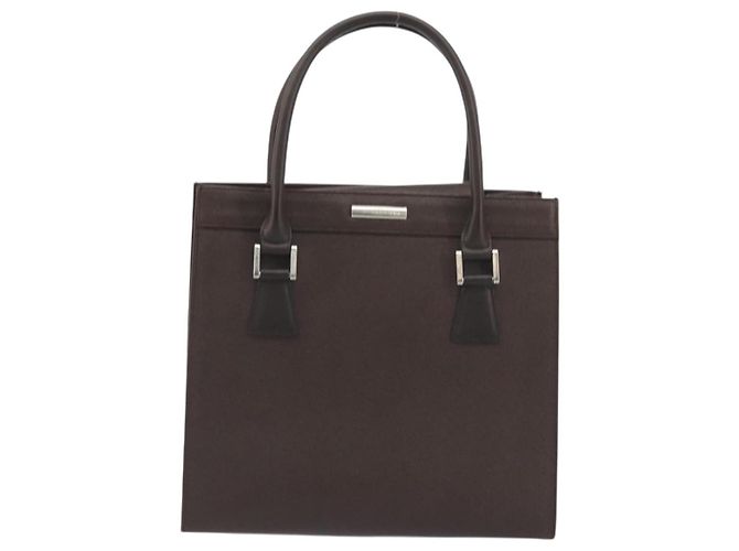 Borsa a mano BURBERRY in pelle marrone argento Auth BA14870A - vista 13