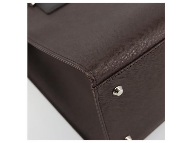 Borsa a mano BURBERRY in pelle marrone argento Auth BA14870A - vista 14