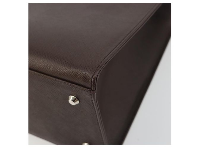 Borsa a mano BURBERRY in pelle marrone argento Auth BA14870A - vista 15