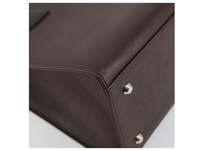 Borsa a mano BURBERRY in pelle marrone argento Auth BA14870A - vista 16