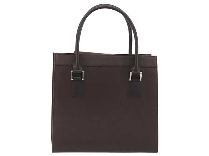 Borsa a mano BURBERRY in pelle marrone argento Auth BA14870A - vista 2