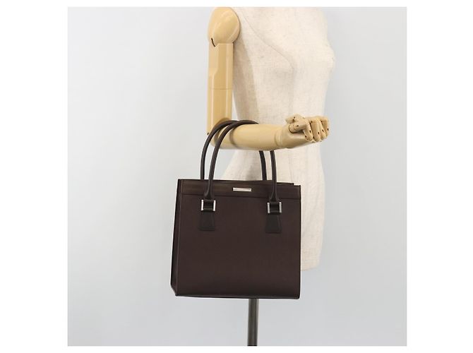 Borsa a mano BURBERRY in pelle marrone argento Auth BA14870A - vista 23