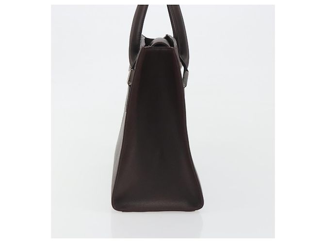 Borsa a mano BURBERRY in pelle marrone argento Auth BA14870A - vista 3