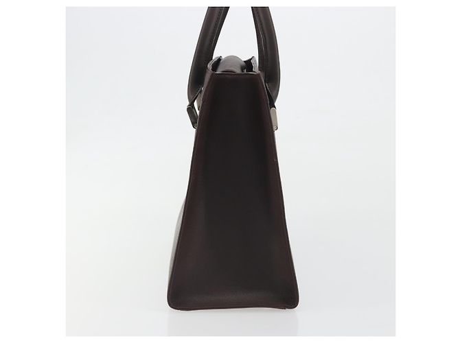 Borsa a mano BURBERRY in pelle marrone argento Auth BA14870A - vista 4