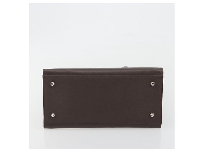 Borsa a mano BURBERRY in pelle marrone argento Auth BA14870A - vista 5