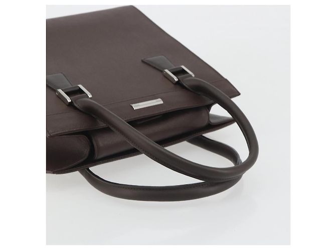 Borsa a mano BURBERRY in pelle marrone argento Auth BA14870A - vista 7