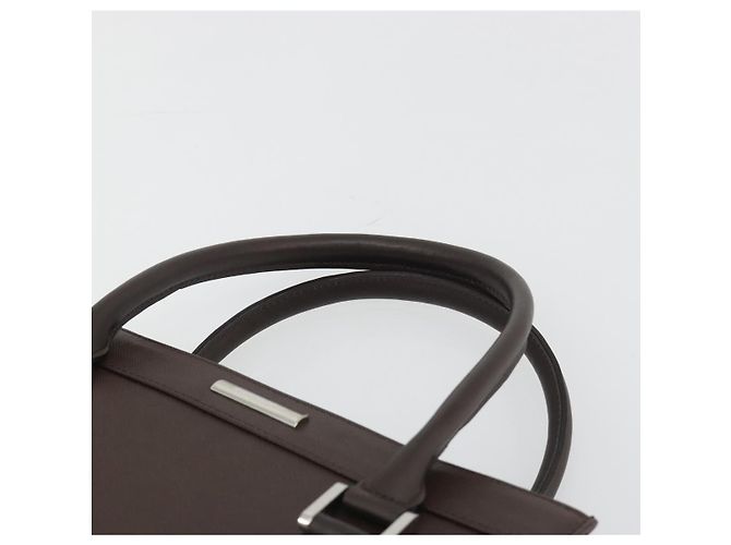 Borsa a mano BURBERRY in pelle marrone argento Auth BA14870A - vista 8