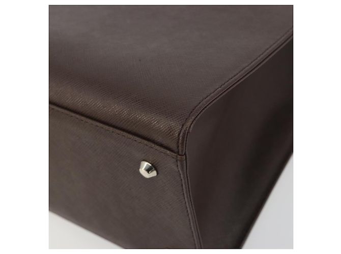 Borsa a mano BURBERRY in pelle marrone argento Auth BA14870A - vista 9