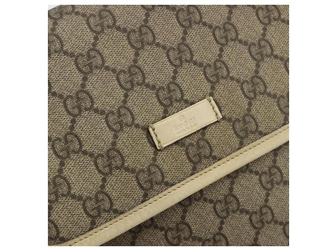 Borsa a tracolla GUCCI GG Supreme PVC Beige Gold 223666 Auth 194327 D'oro - vista 17
